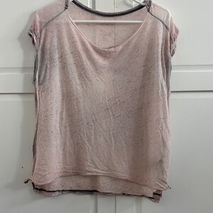 All Saints Light Pink Short Sleeve Top